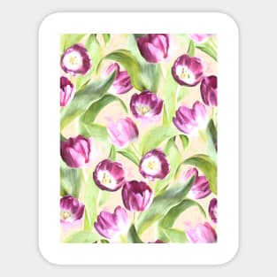 Bright Tulips on Soft Grey Sticker